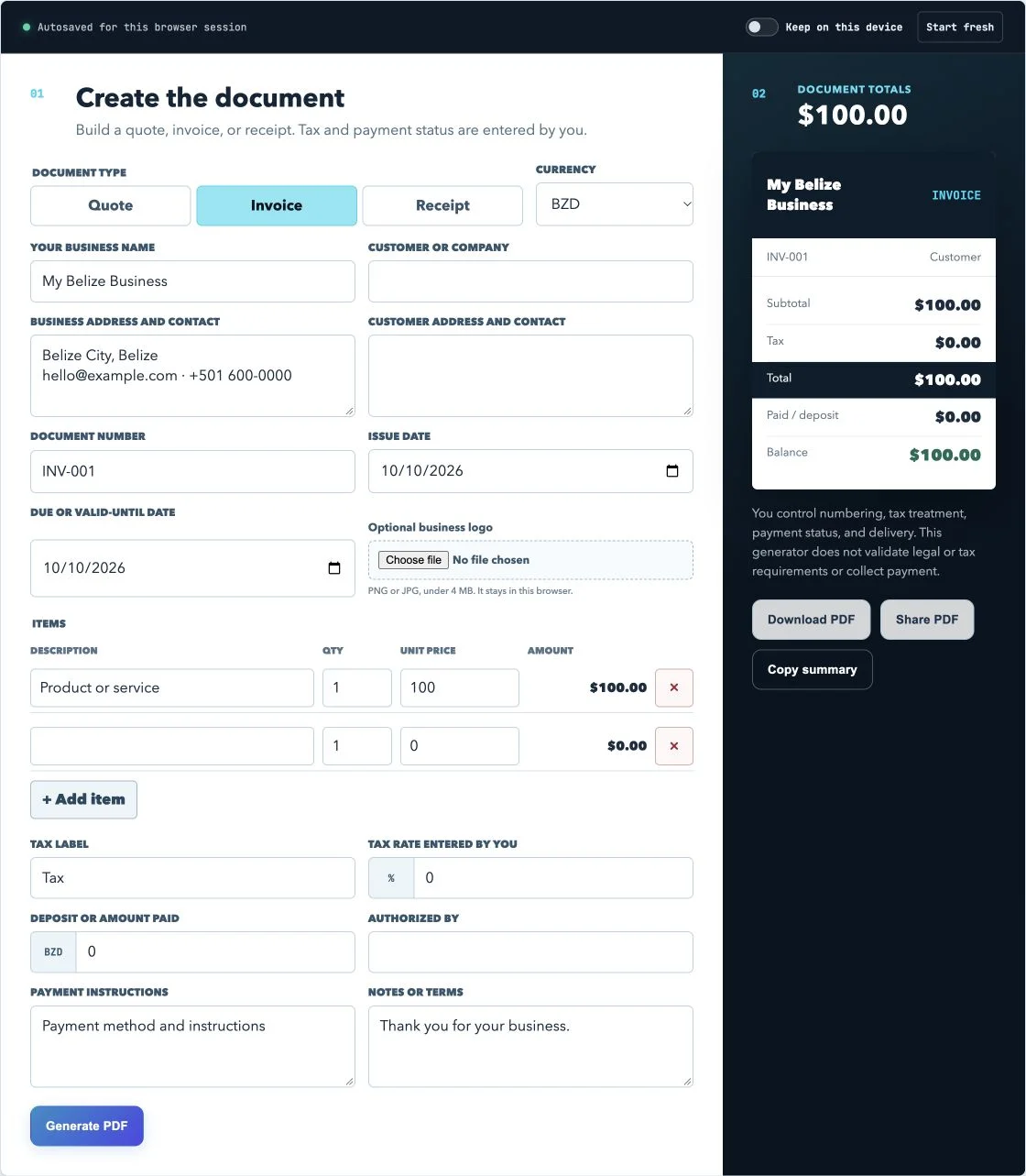 Quotes & invoices